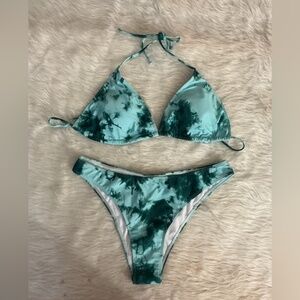 Green tie-dye bikini set women’s XL
